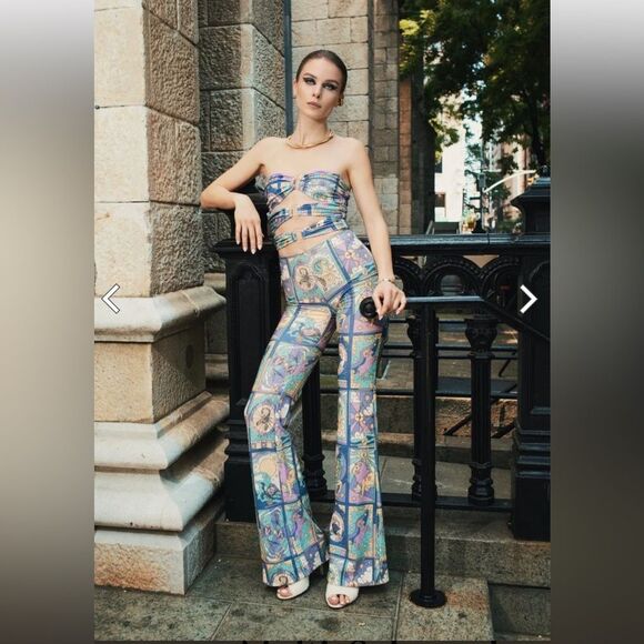 Eden Flattering Glitter Lurex Multi-Coloured Jumpsuit #21 - Picture 1 of 11